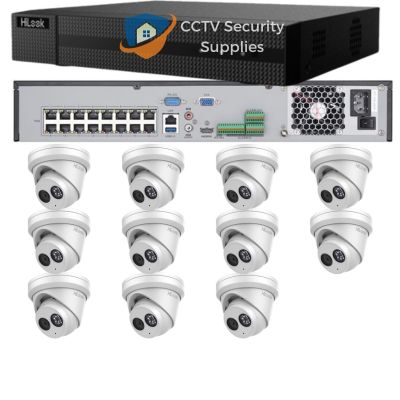 HiLook Camera and 16CH NVR package with 11 x IPC-T261-MU turret cameras