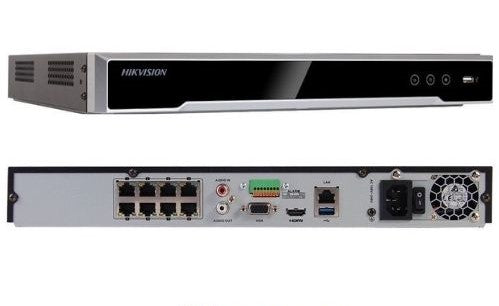 Front and rear image of the Australian Hikvision M-Series DS-7608NI-M2/8P 8-Channel network video recorder NVR with a 3Tb Hard Drive from CCTV Security Supplies