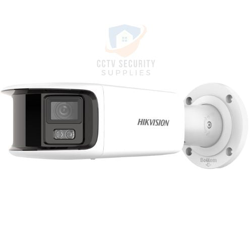 Side image of a Hikvision DS-2CD2T87G2P-LSU/SL 8MP Panoramic ColorVu Strobe Light and Audible Warning Liveguard Bullet Camera