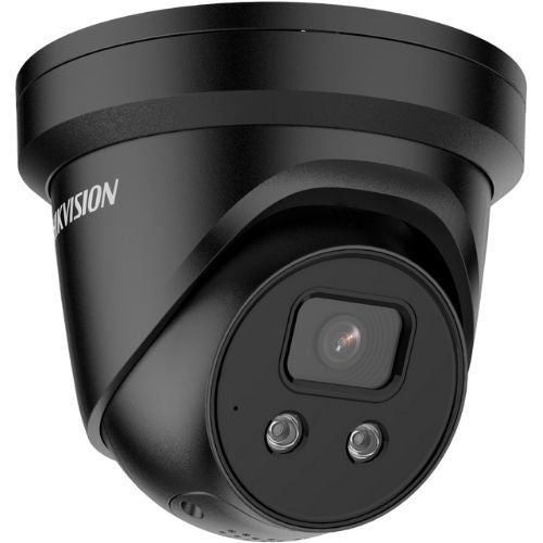 Image of a black Shadow Series Hikvision DS-2CD2366G2-ISU/SL 6MP AcuSense Liveguard Turret Camera